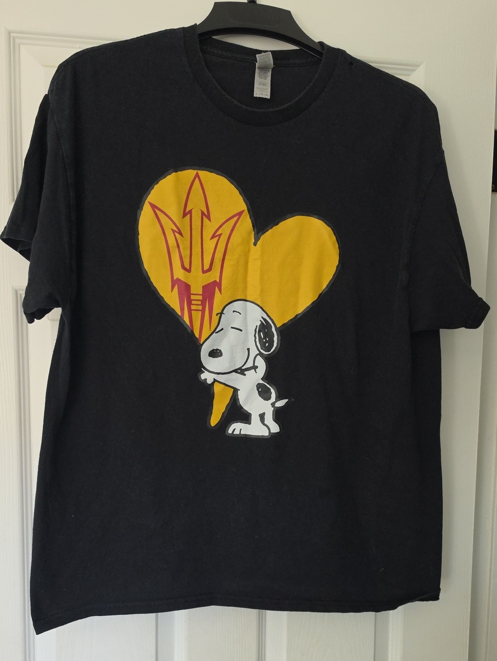 Arizona State Unuversity Snoopy Heart Graphic  T-Shirt - Yellow Accent